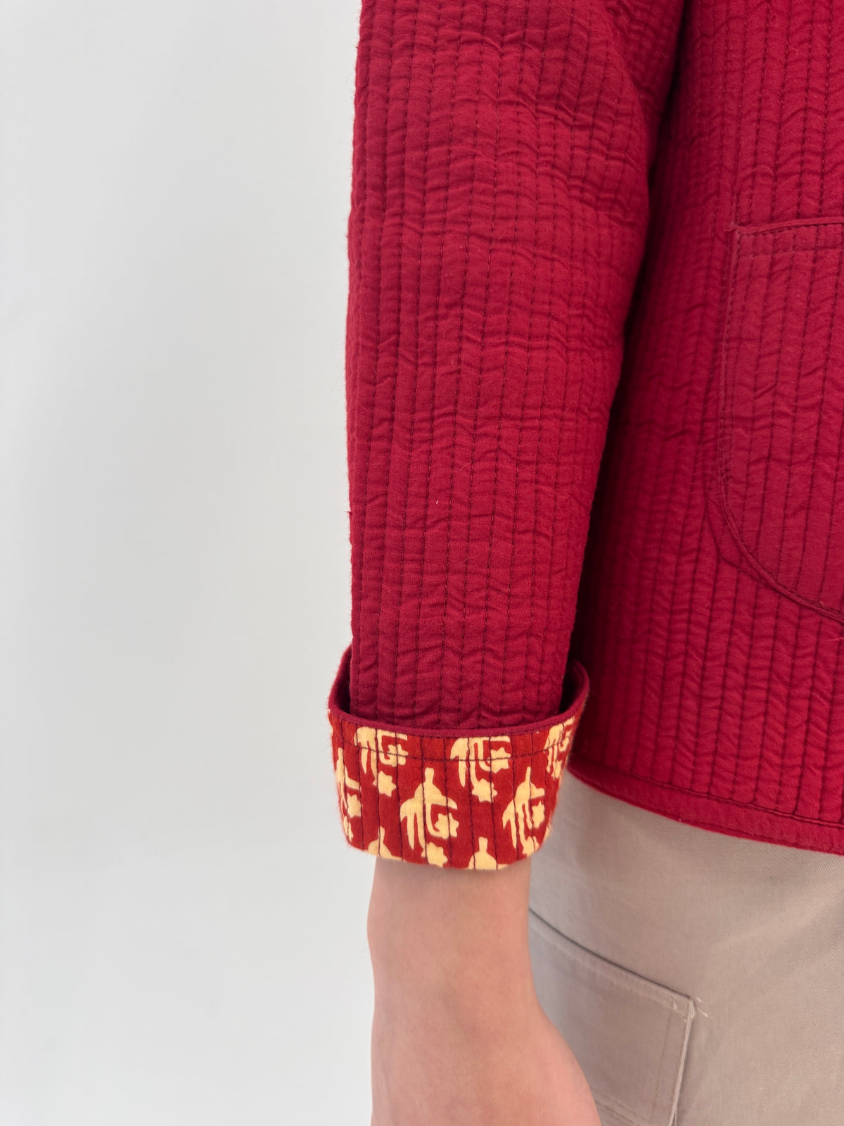 Jacheta din bumbac matlase cu 2 fete dark cherry red