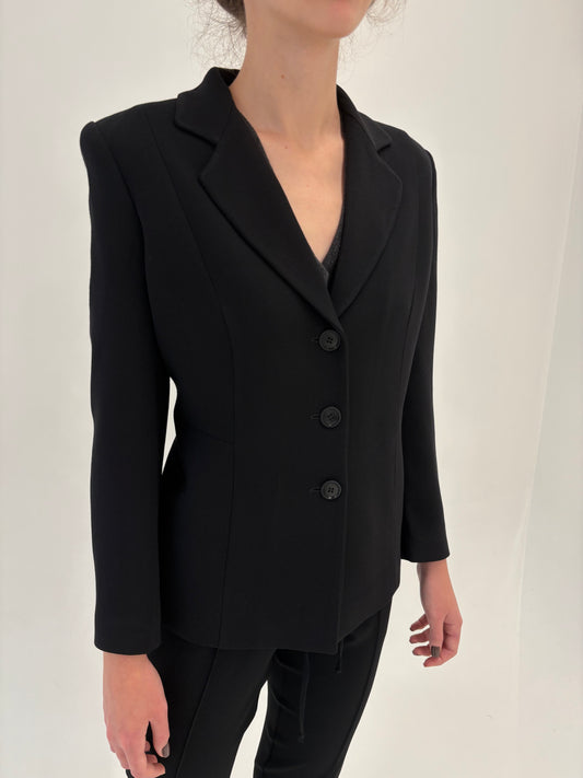 Sacou negru petite de brand luxury Marina Rinaldi din lana extafina de la zi la seară