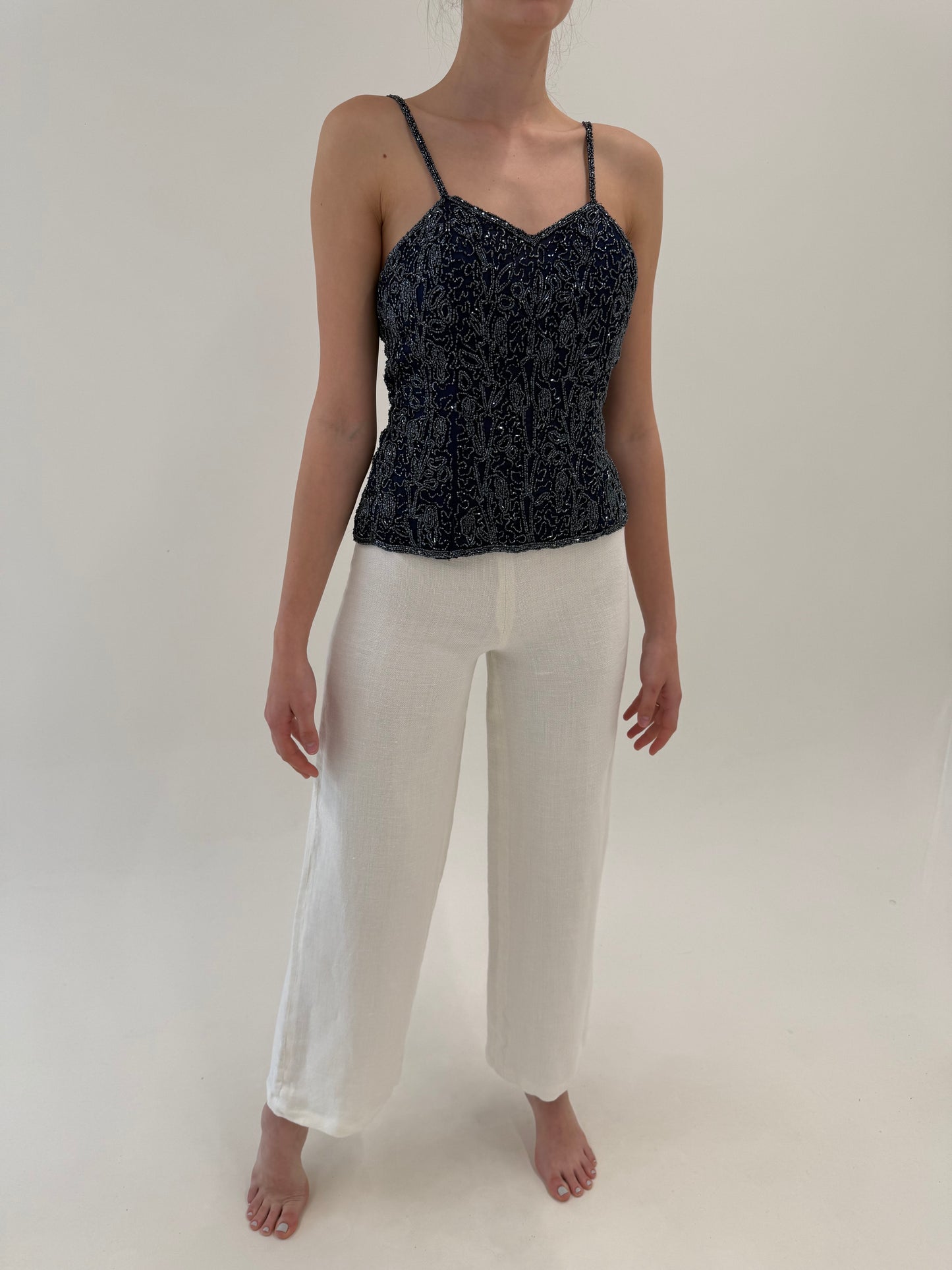 Pantaloni luxury Iceberg din pânză excepțională cu talie extrem de înaltă