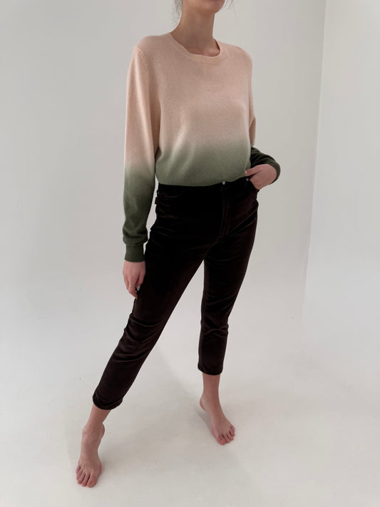 Pantaloni petite din catifea premium modelatoare chocolate brown