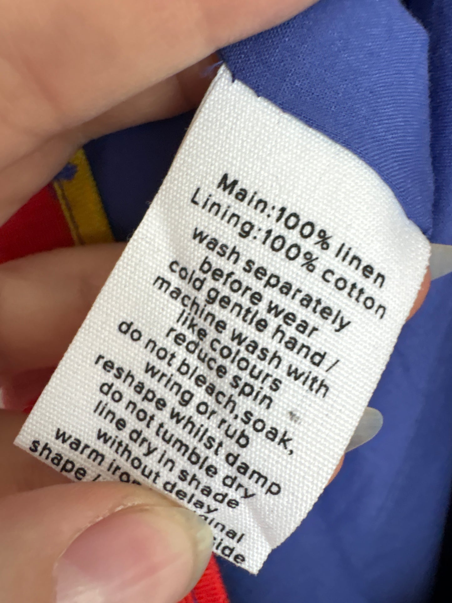 Fustă maxi din in albastru regla cu print superb