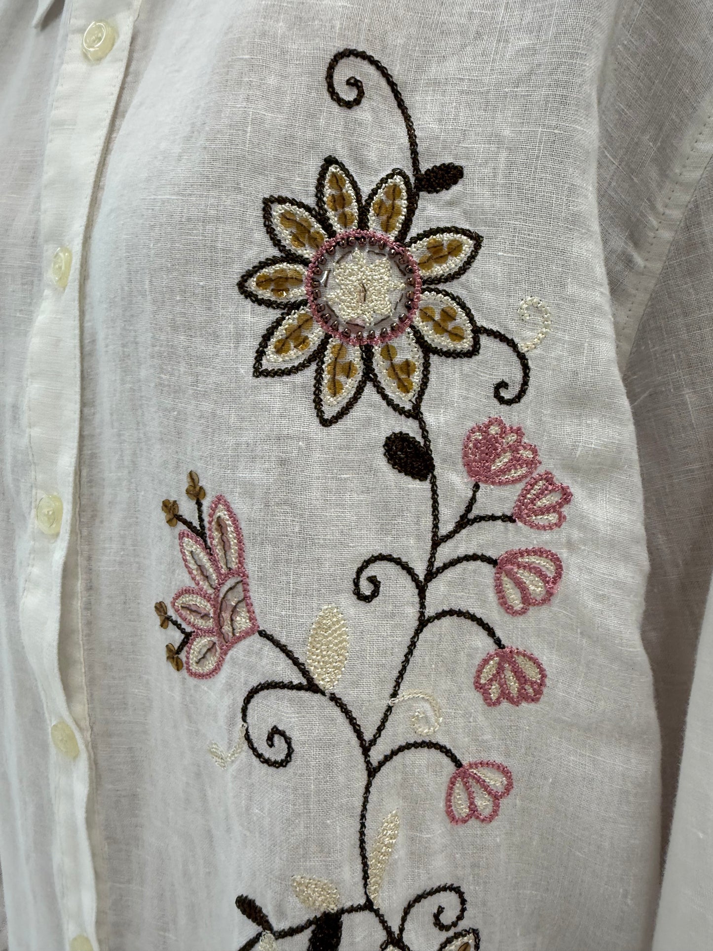 Camasa din in premium cu broderie superbă
