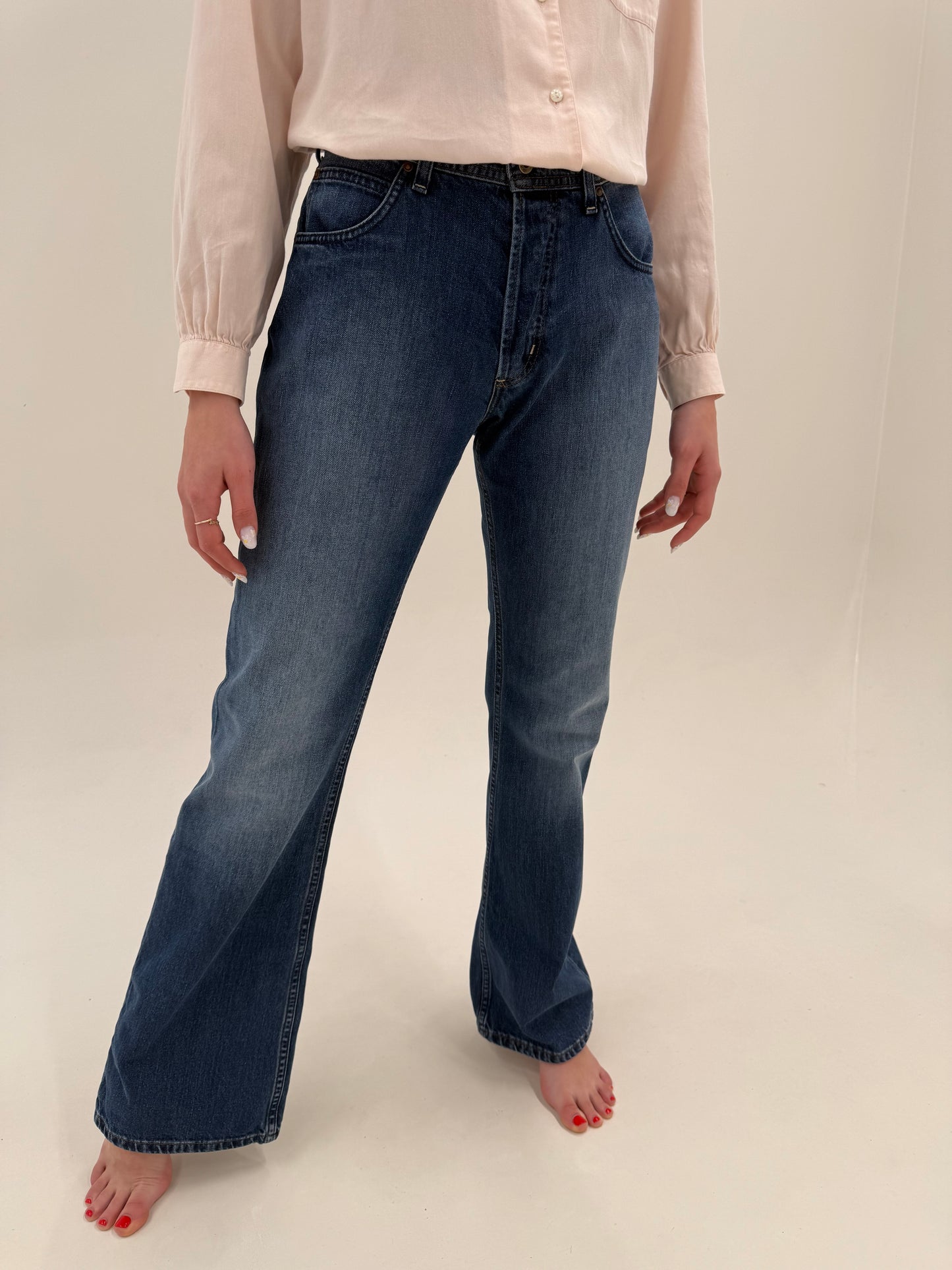 Jeans vintage premium tall ușor evazați dark wash