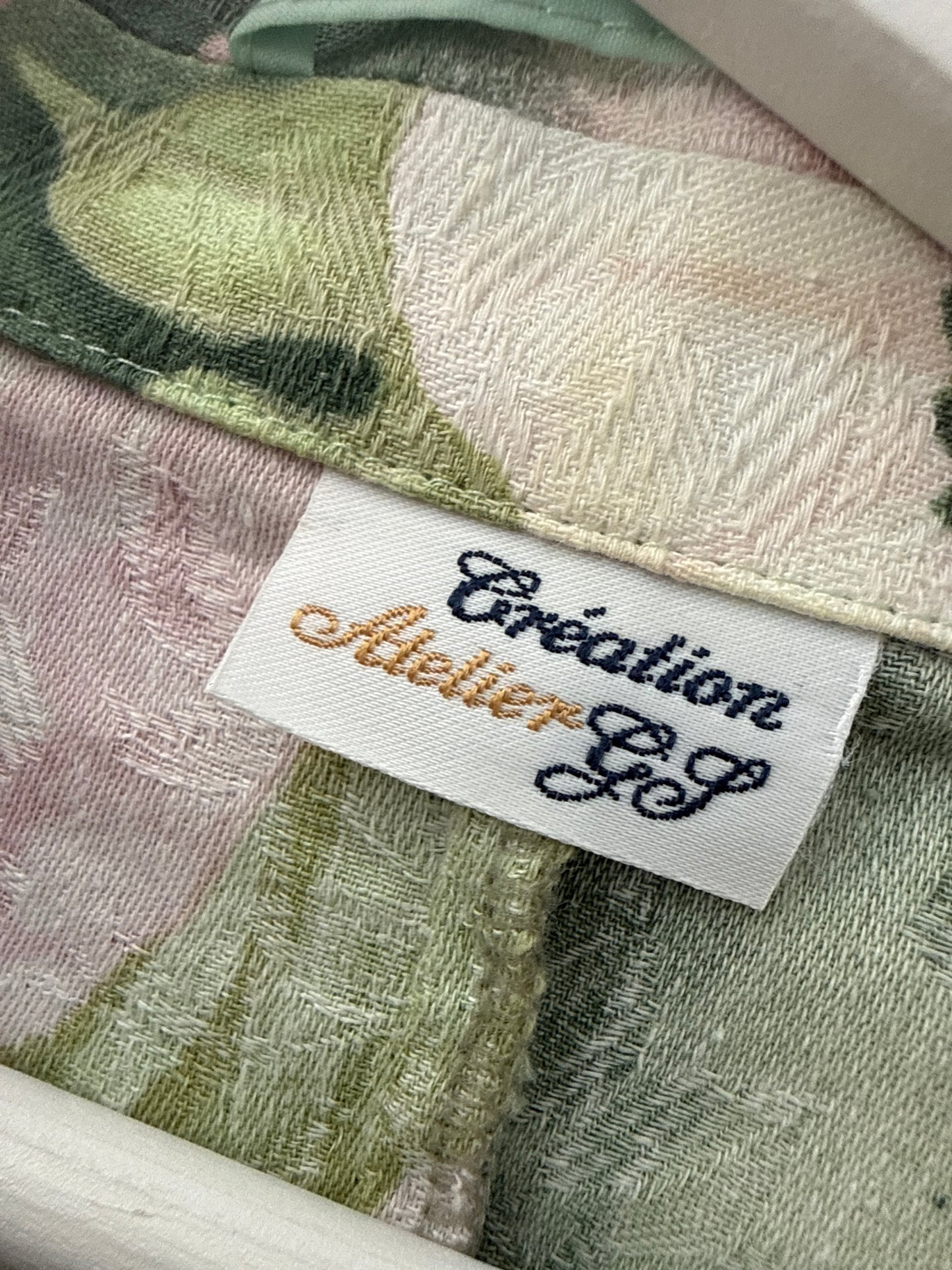 Sacou din pânză de bumbac cu print organic superb în croi clasic