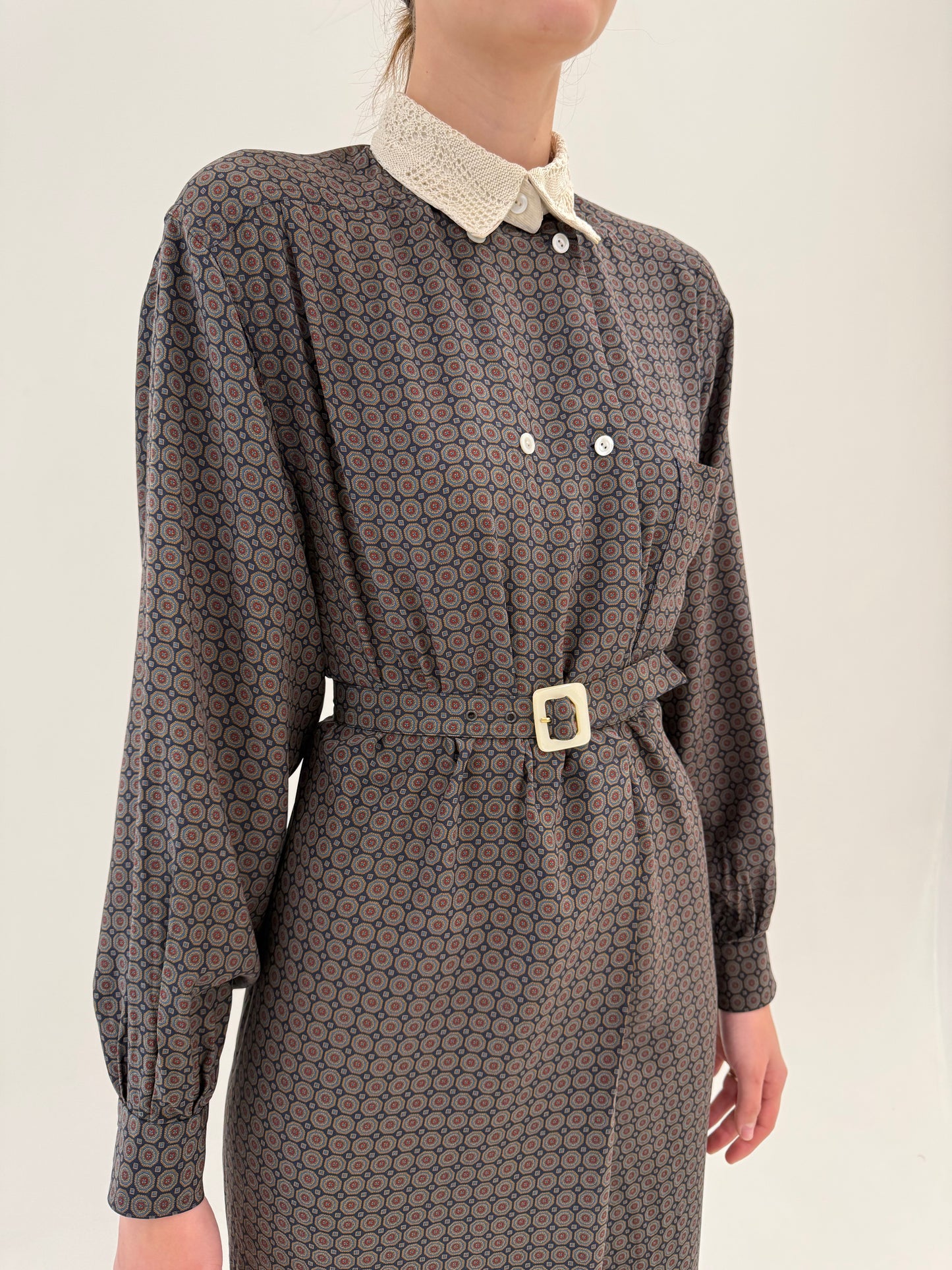 Robe chemise Salvatore Ferragamo din mătase naturală