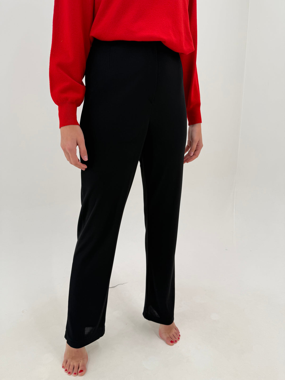 Pantaloni Max Mara negri clasici în croi drept cu talie ultra înaltă de la zi la seară