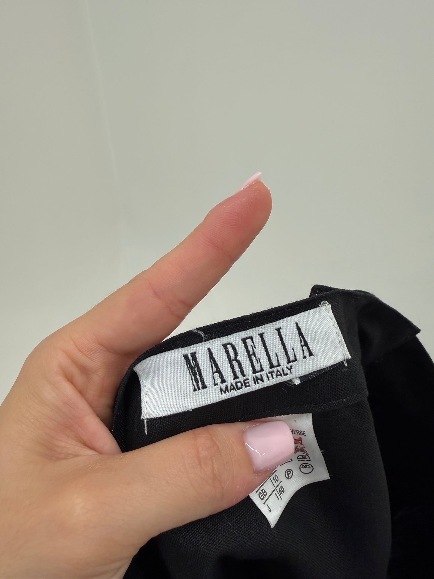 Fustă mini Marella by Max Mara neagră creion cu talie ultra înaltă din in