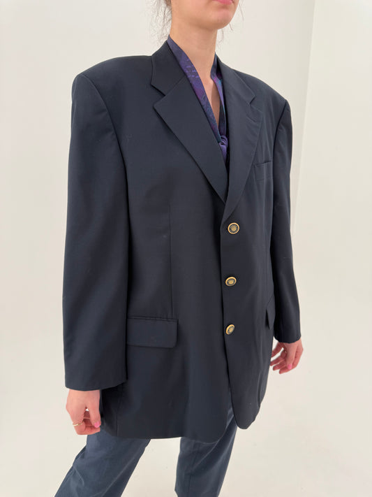 Sacou Navy lucxury Feraud din lanita subțire extrafina certificată în croi actual