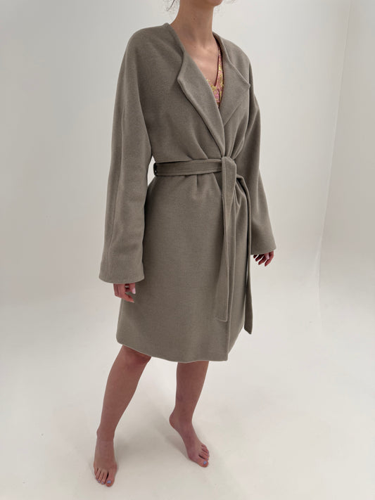 Palton de brand super premium Hobbs warm gray din lana extrafina