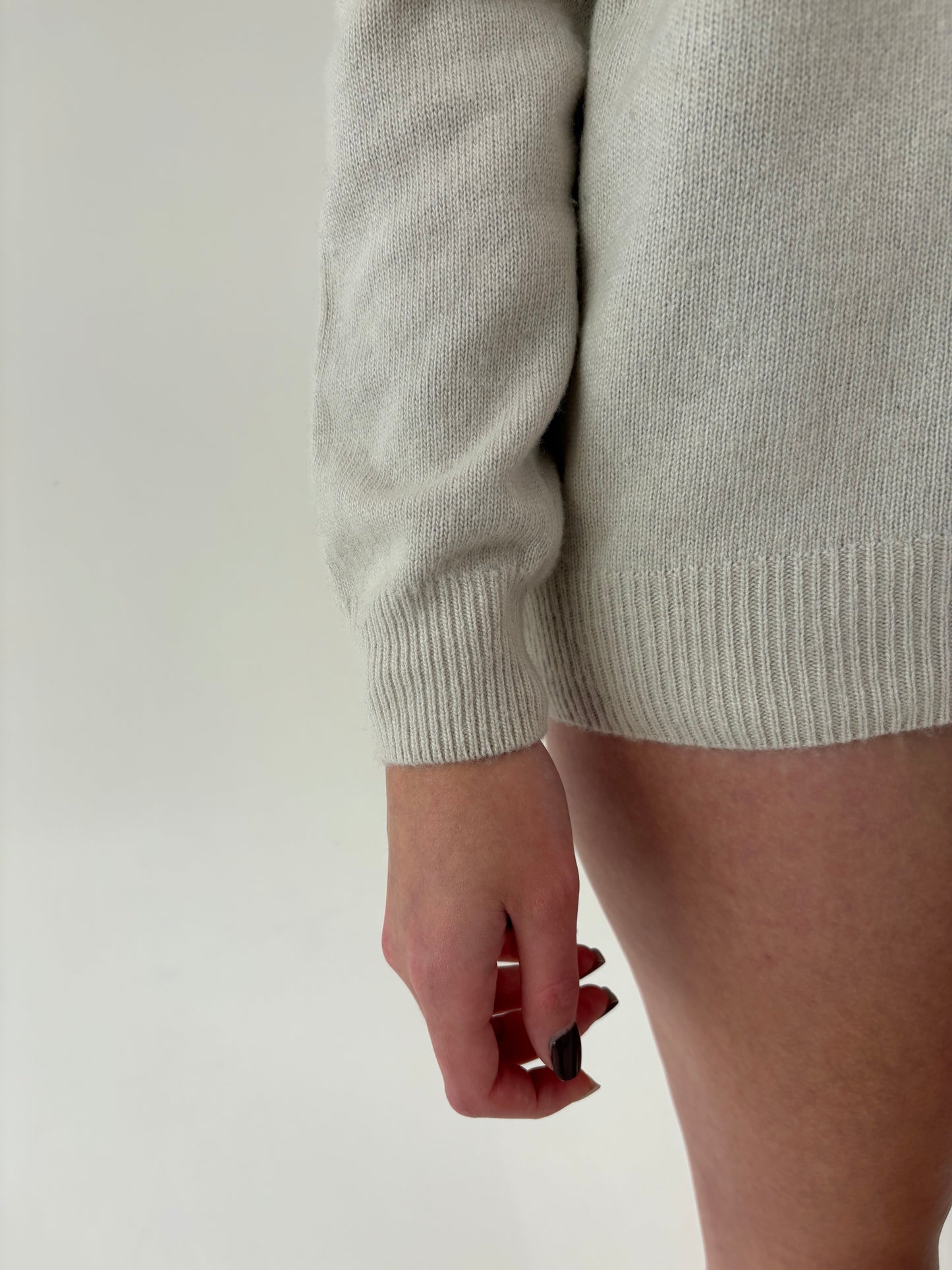 Pulover italian off white din cașmir multiply de gramaj mare