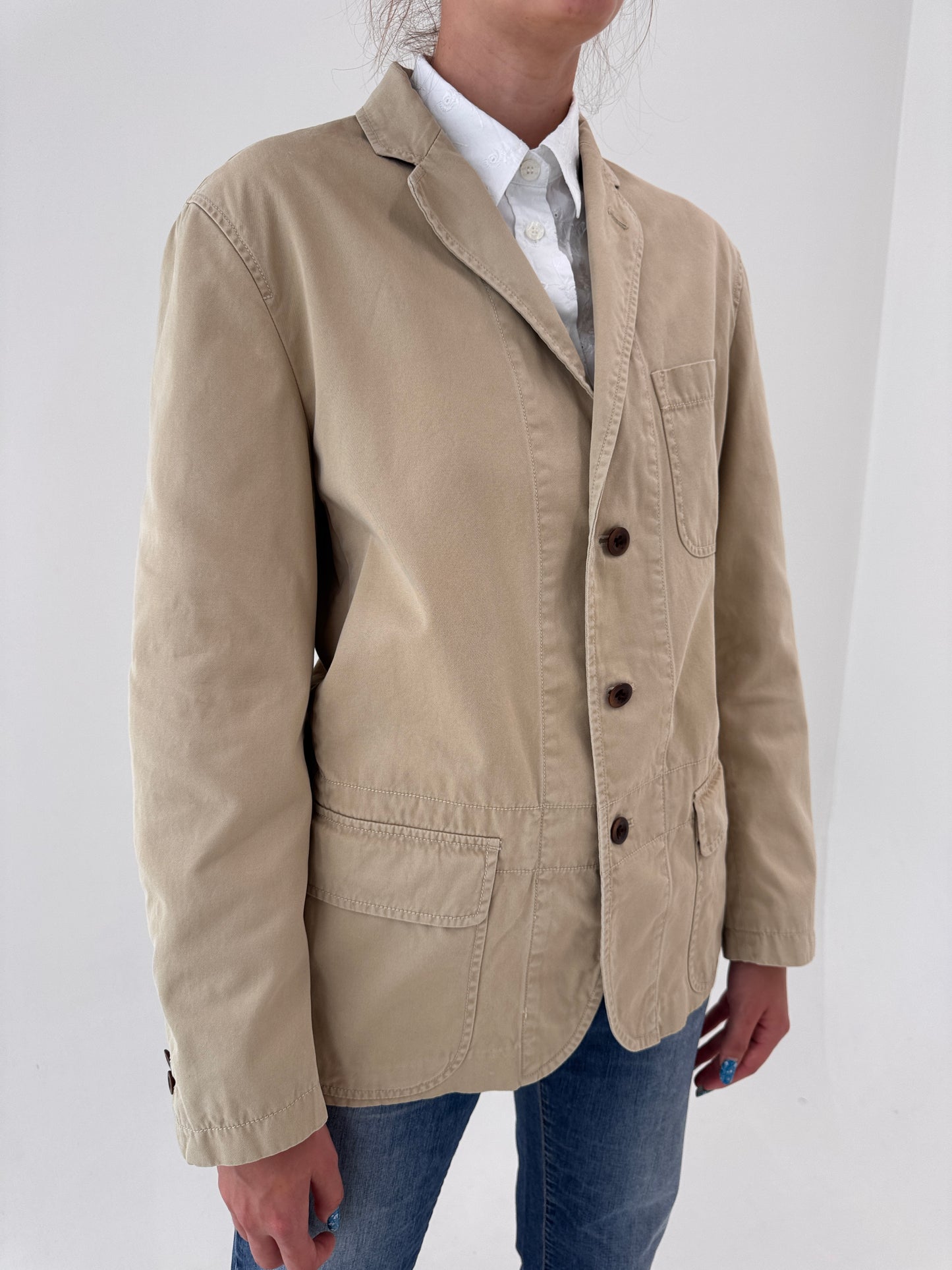 Sacou camel Ralph Lauren tall din canvas de bumbac