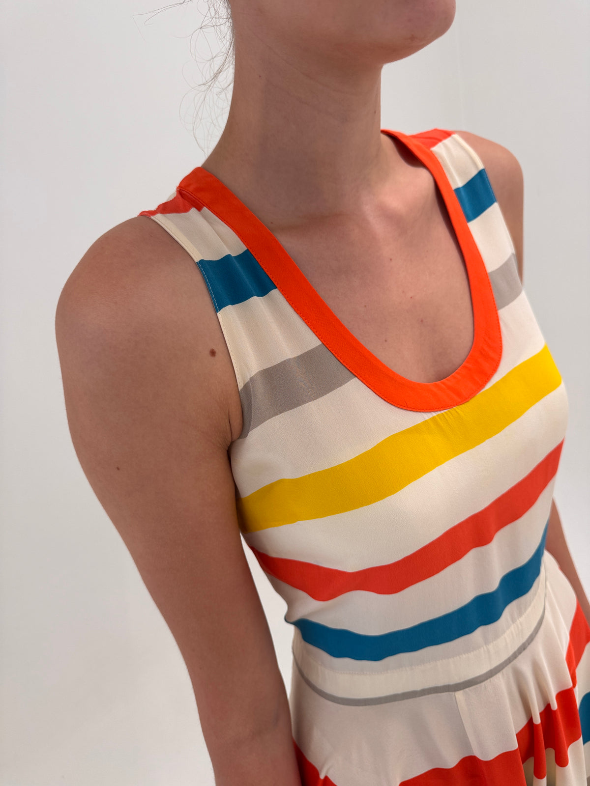Rochie maxi Marc Jacobs din mătase naturală din mătase naturală în dungi