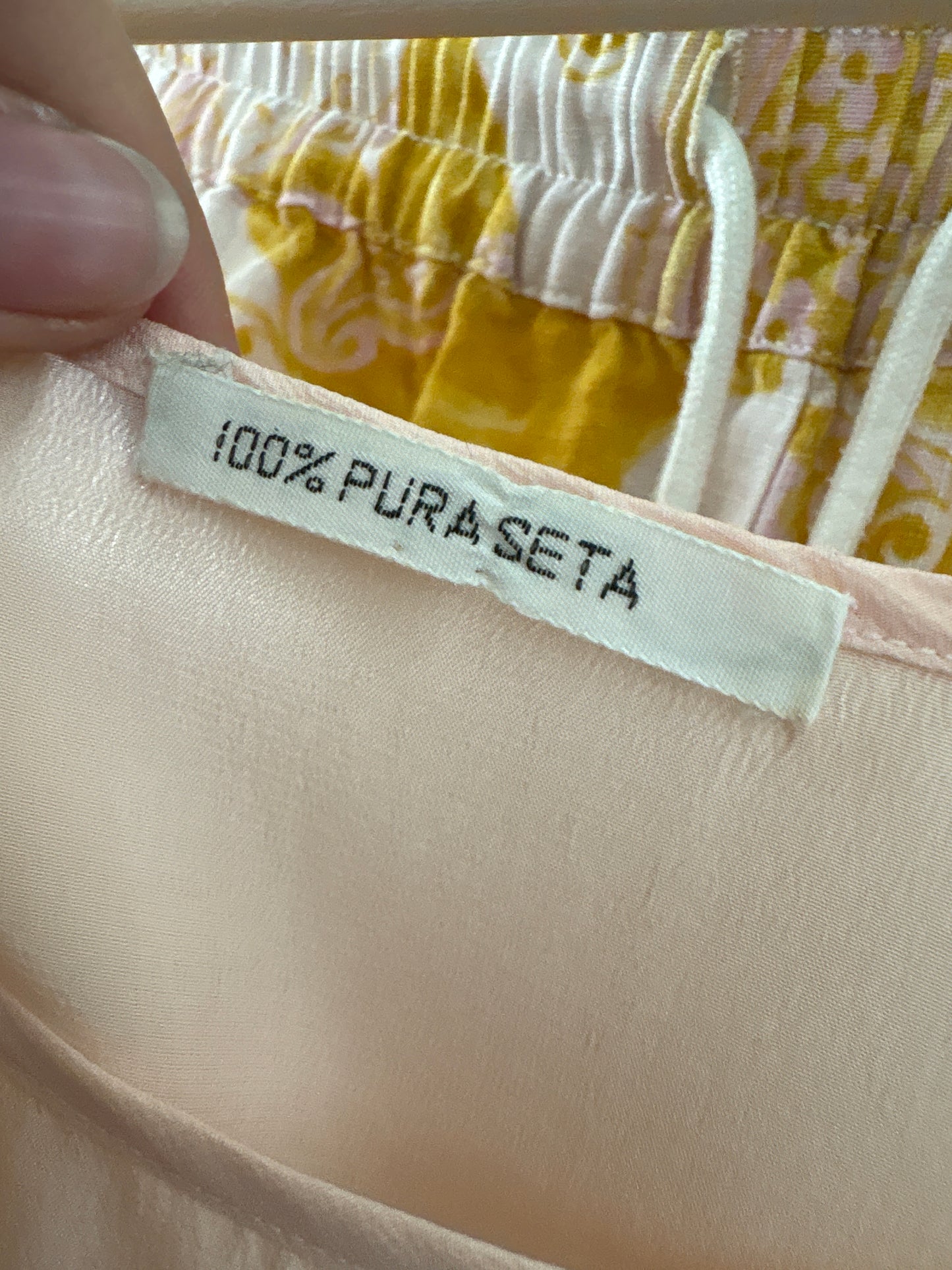Top powder Pink din mătase naturală în croi minimalist