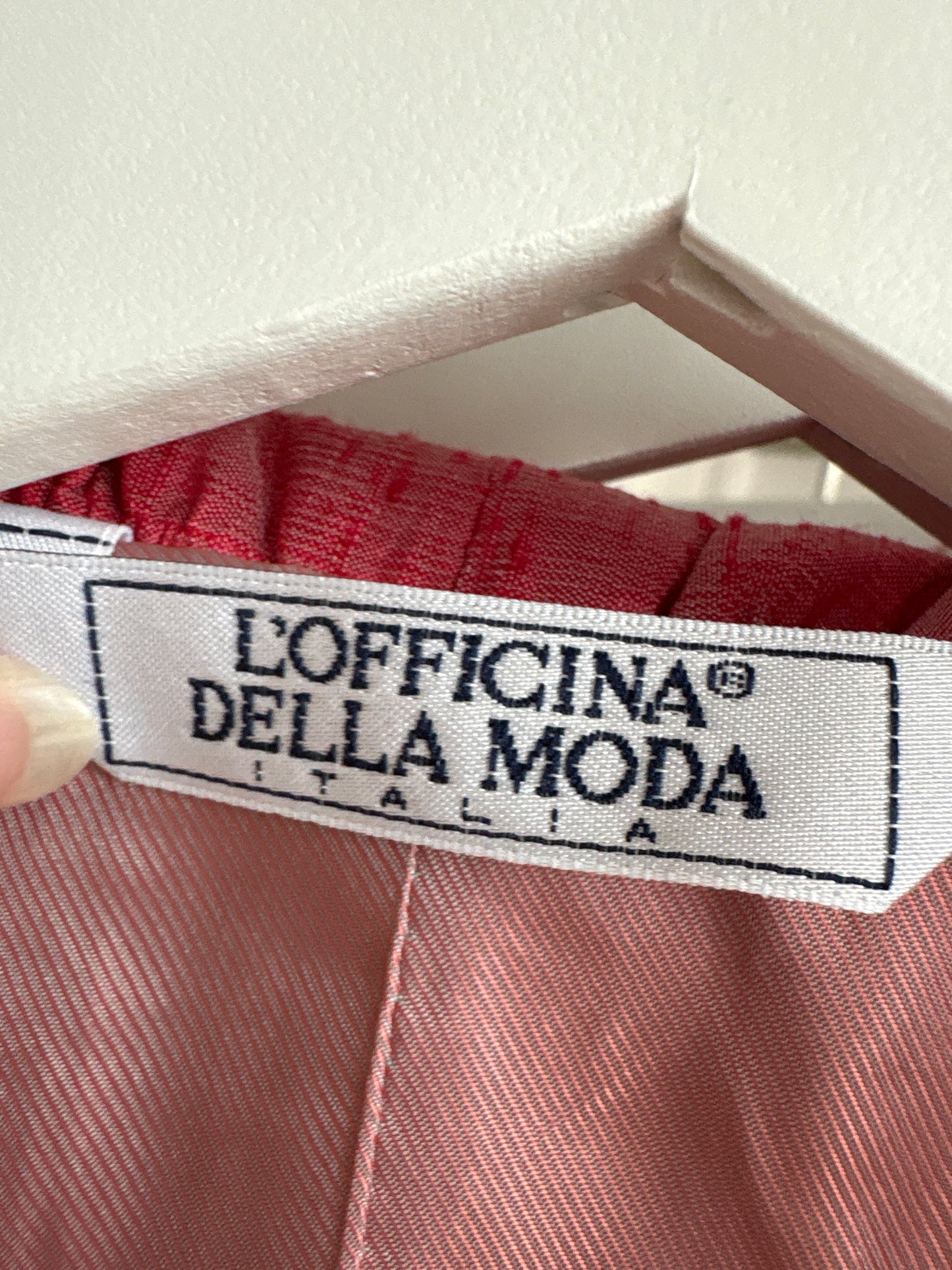 Sacou italian cambrat din pânză melanj cu roșu din mătase naturală