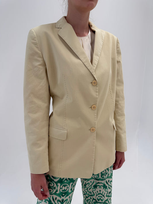 Sacou camel Burberry de vară din bumbac în croi actual