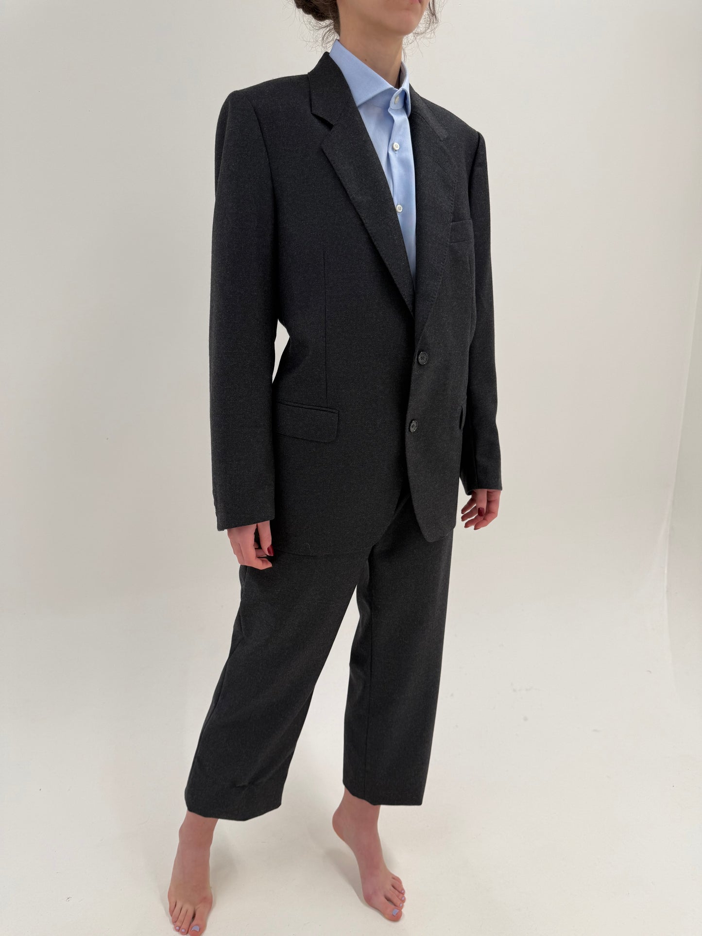 Costum italian din stofă groasa luxury de lana merino în croi actual