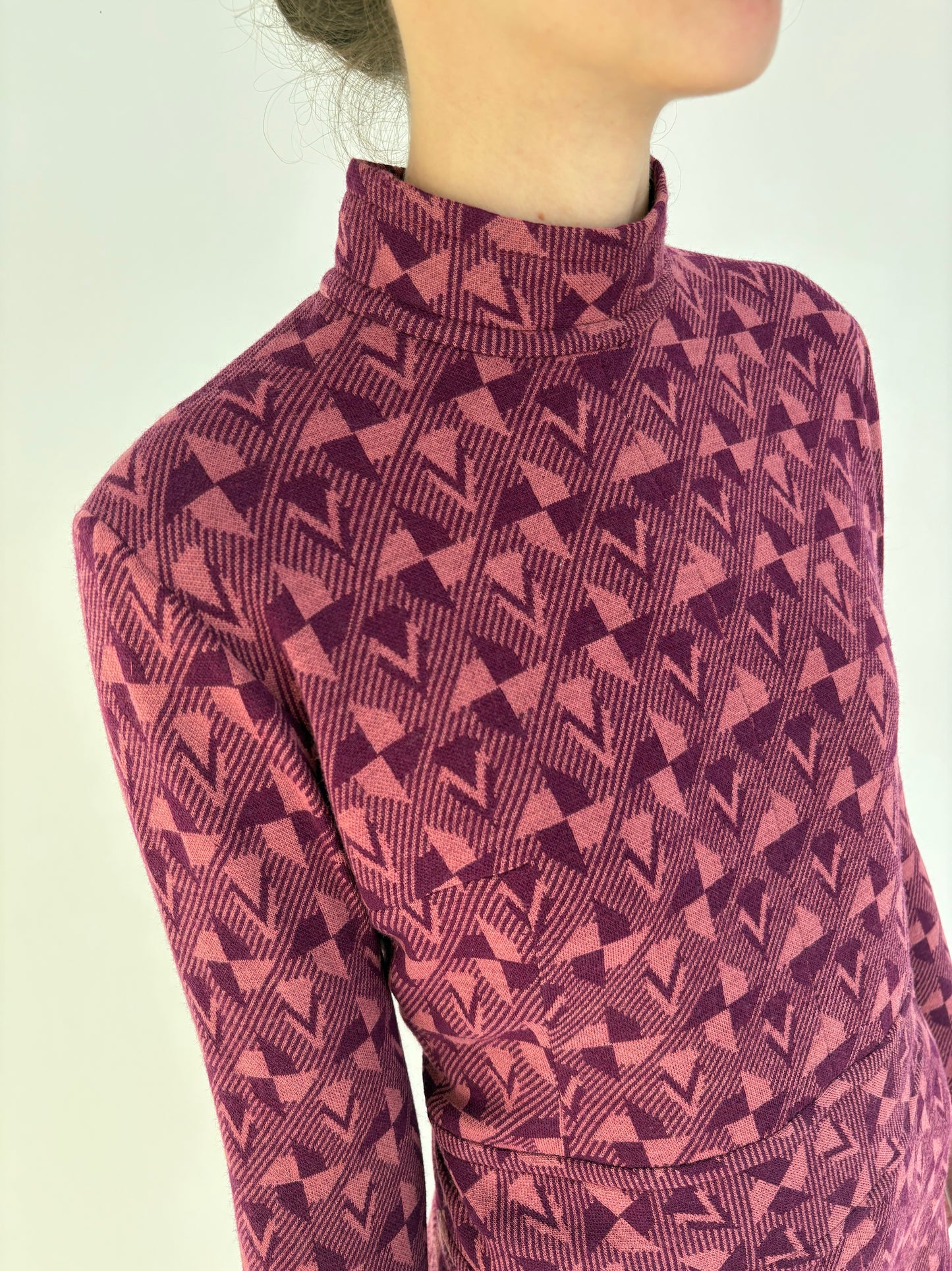 Rochie mini old vintage din lana extrafina early 70’s