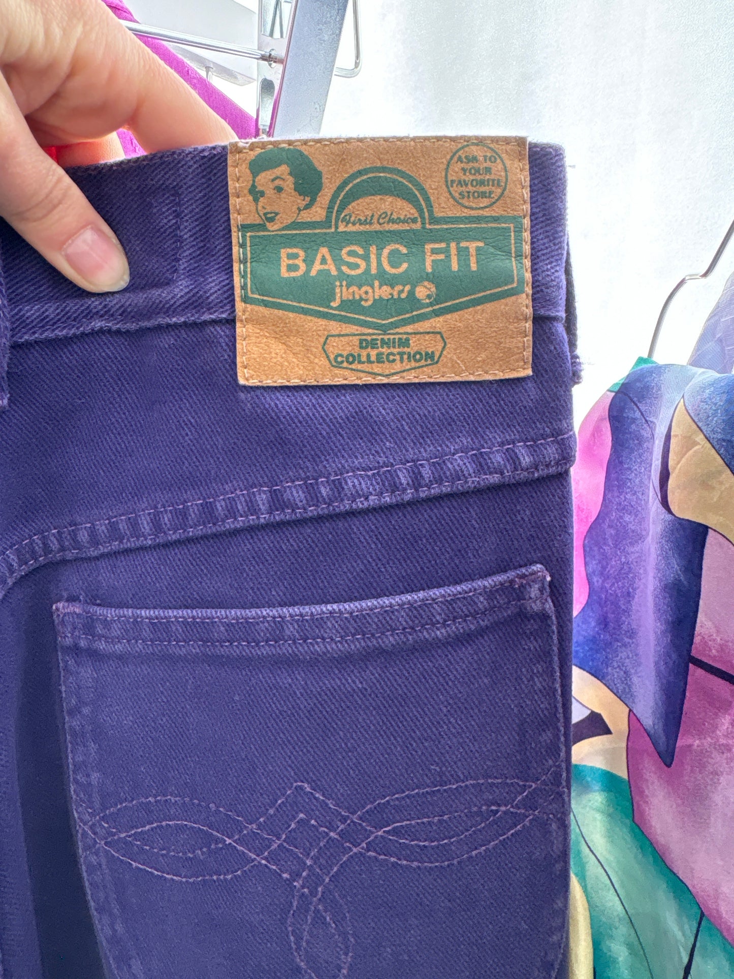 Jeans vintage premium tall mom fit purple cu talie ultra înaltă