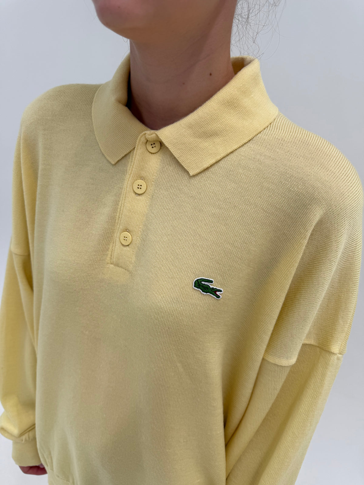 Pulover polo Lacoste plus size din lana extrafina pura virgină certificată