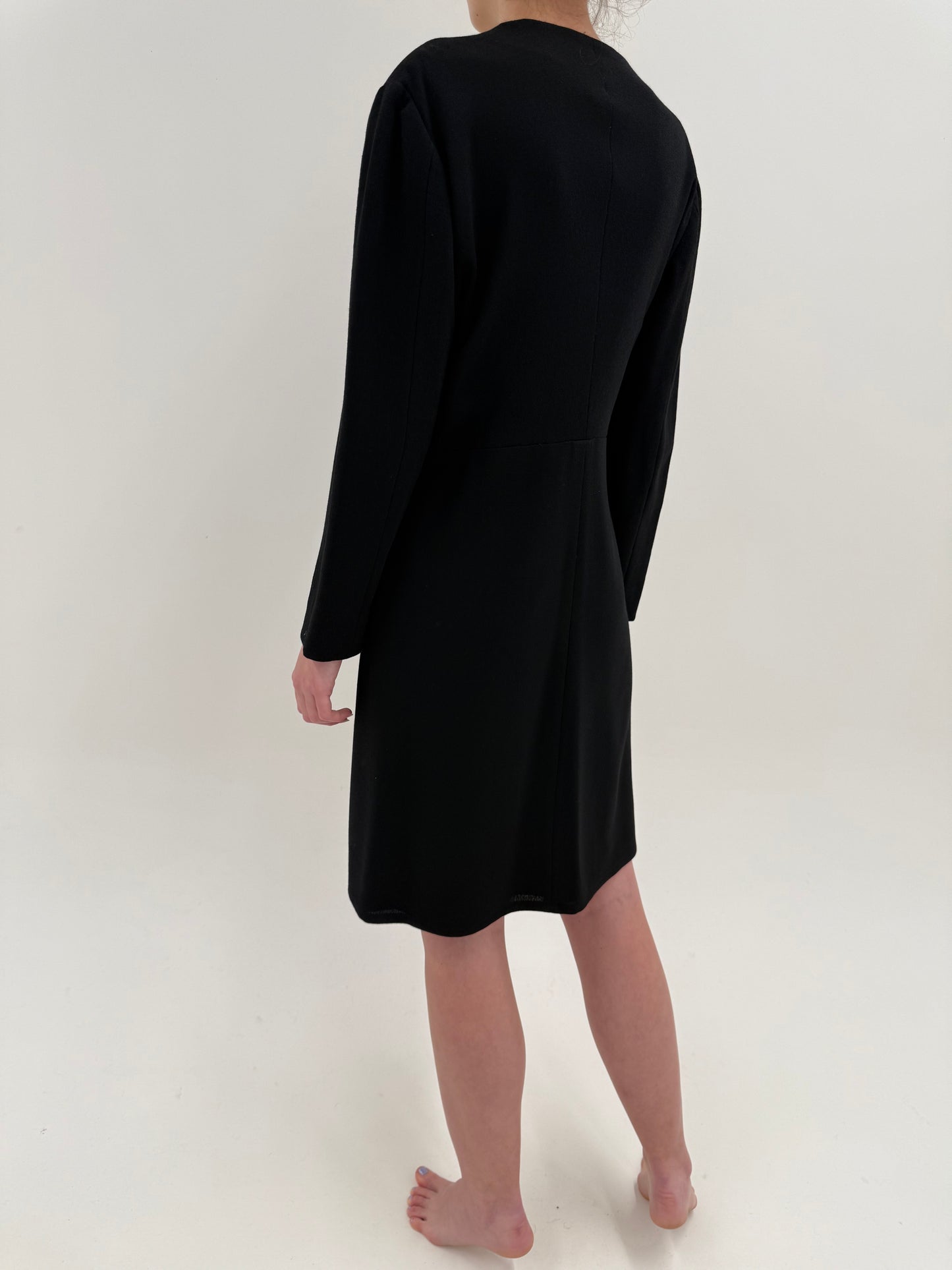 LBD vintage petrecută cu aplicații din worsted wool extrafin