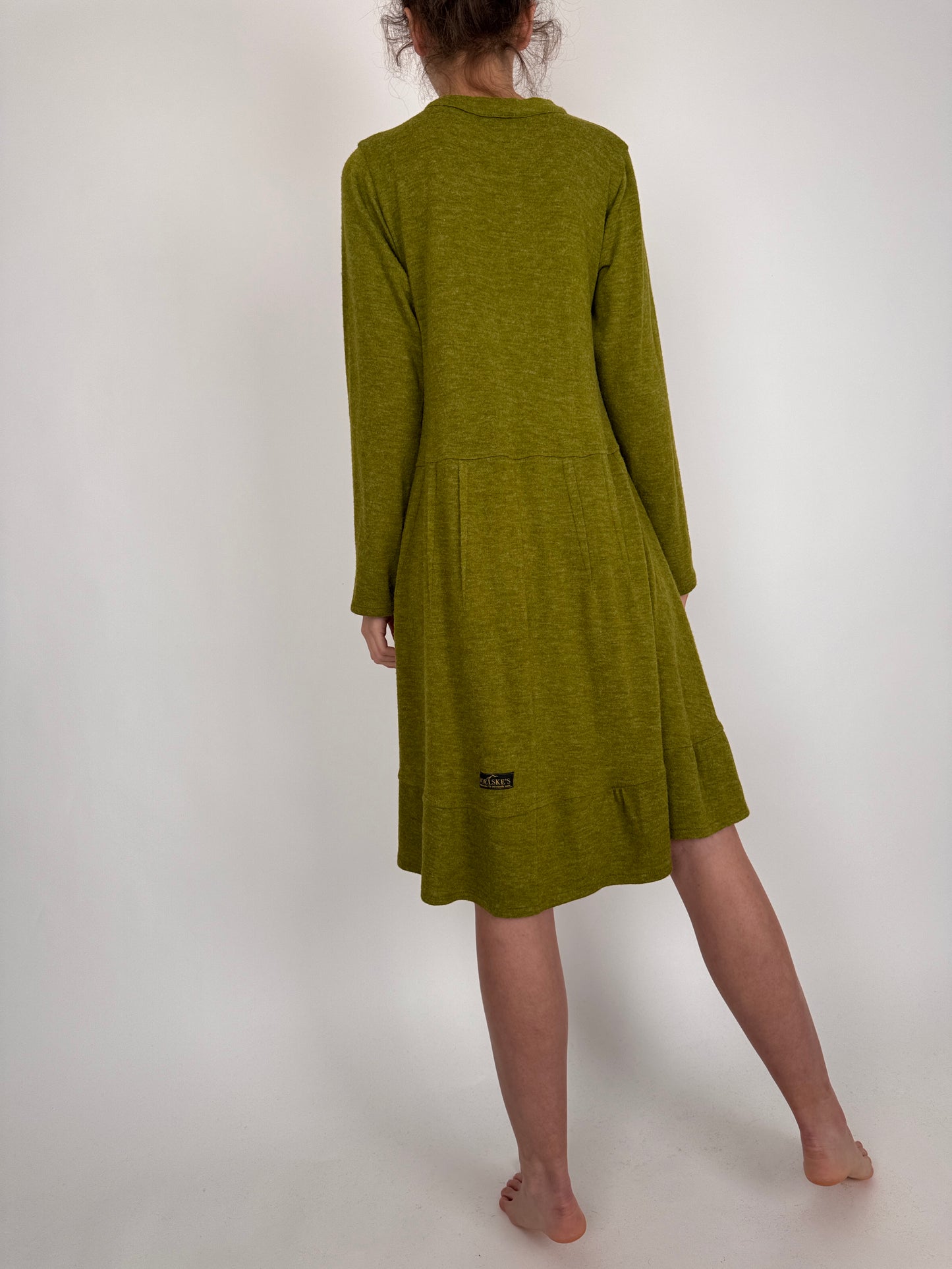 Rochie Olive green din lana extrafina