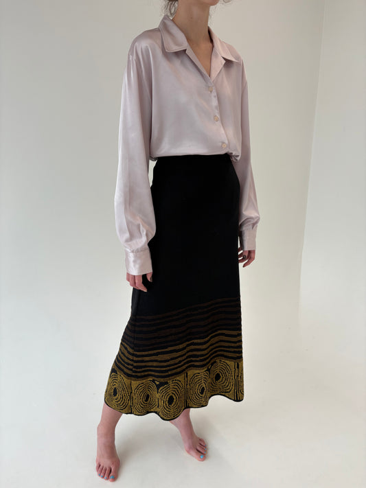 Fustă maxi high end din lana merino extrafina de gramaj mare