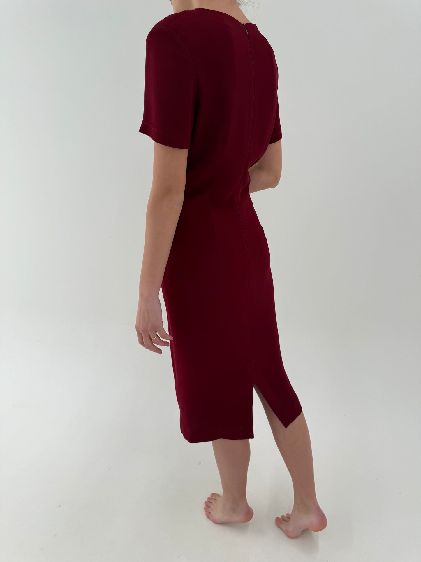 Set burgundy luxury Luisa Spagnoli cu aplicații manuale de la business la seara