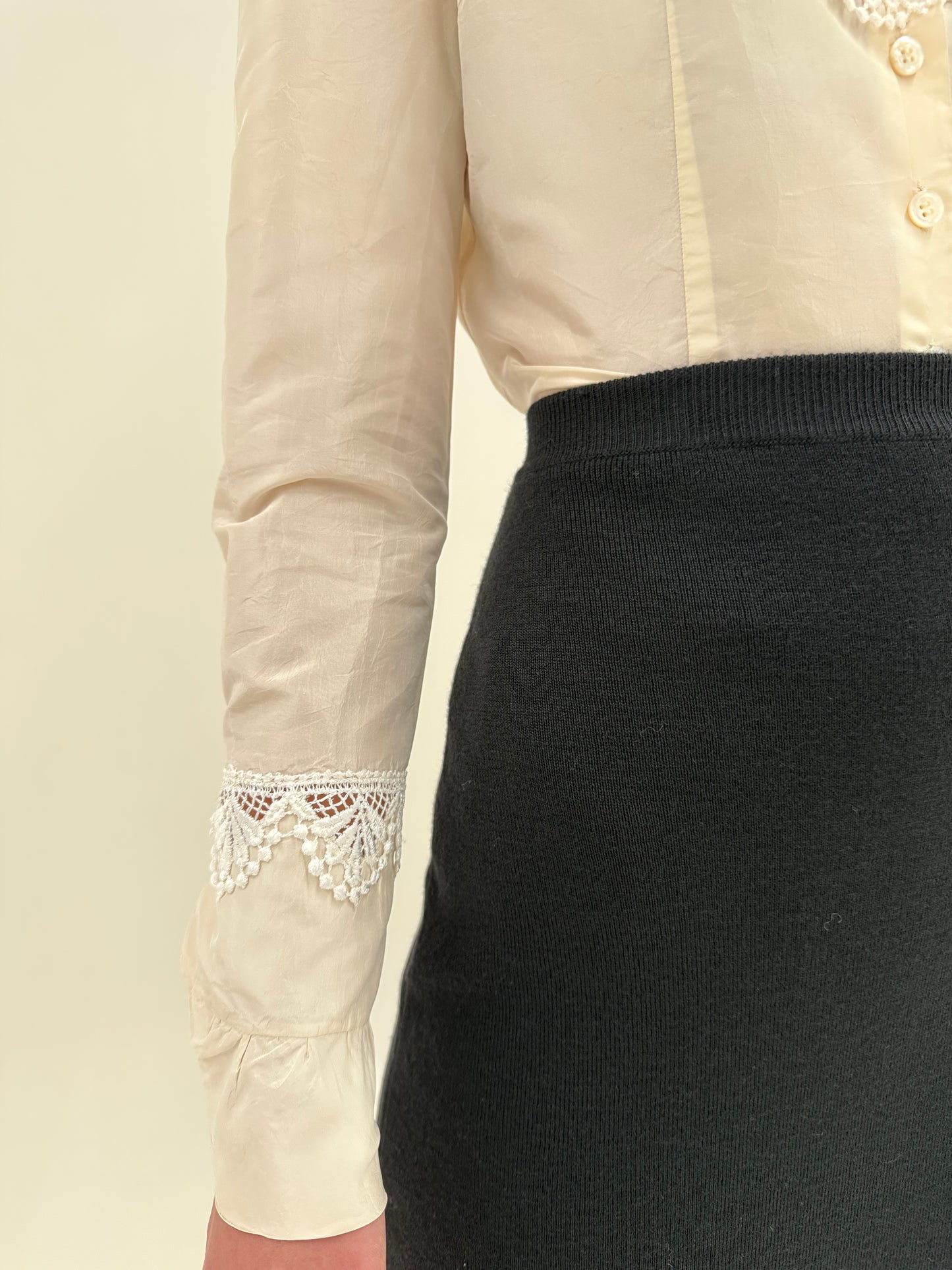 Fustă neagră maxi din tricot lana extrafina de la zi la seară cu talie ultra înaltă