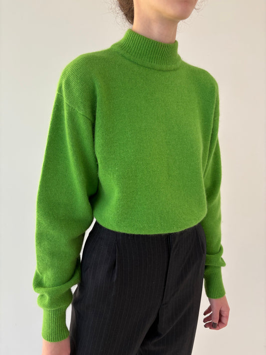 Maleta groasă verde tare din lana extrafina și Angora