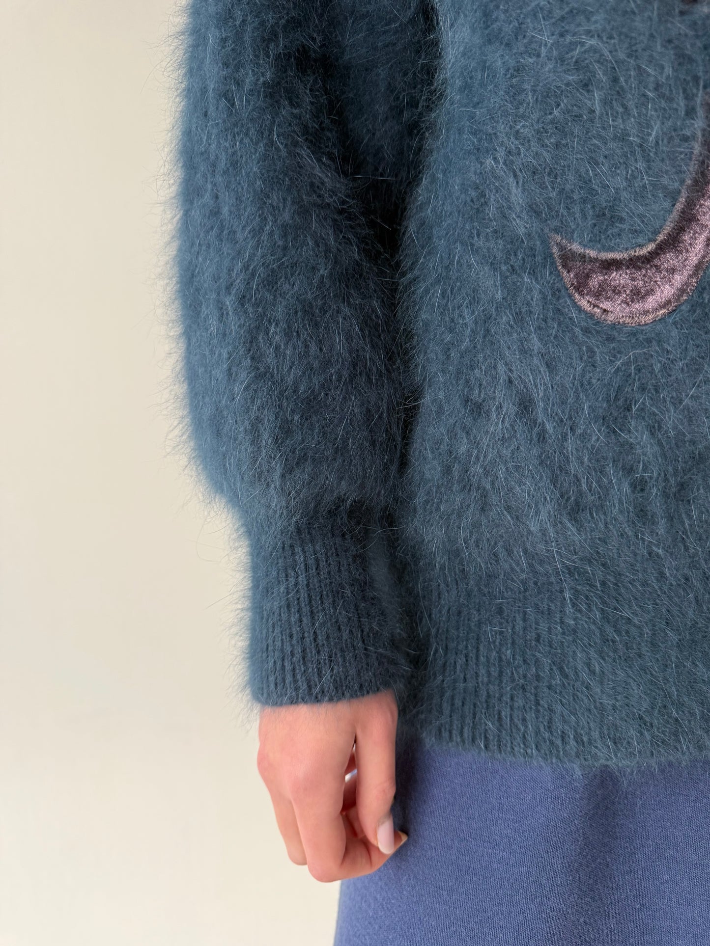 Jacheta vintage super călduroasă din Angora cu manșete înalte