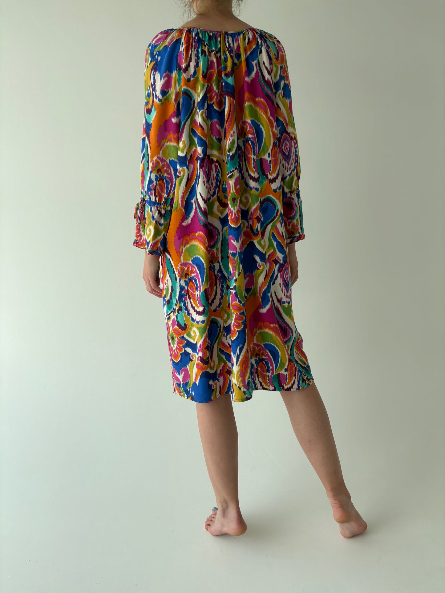 Rochie super colorată în croi lejer din panzica