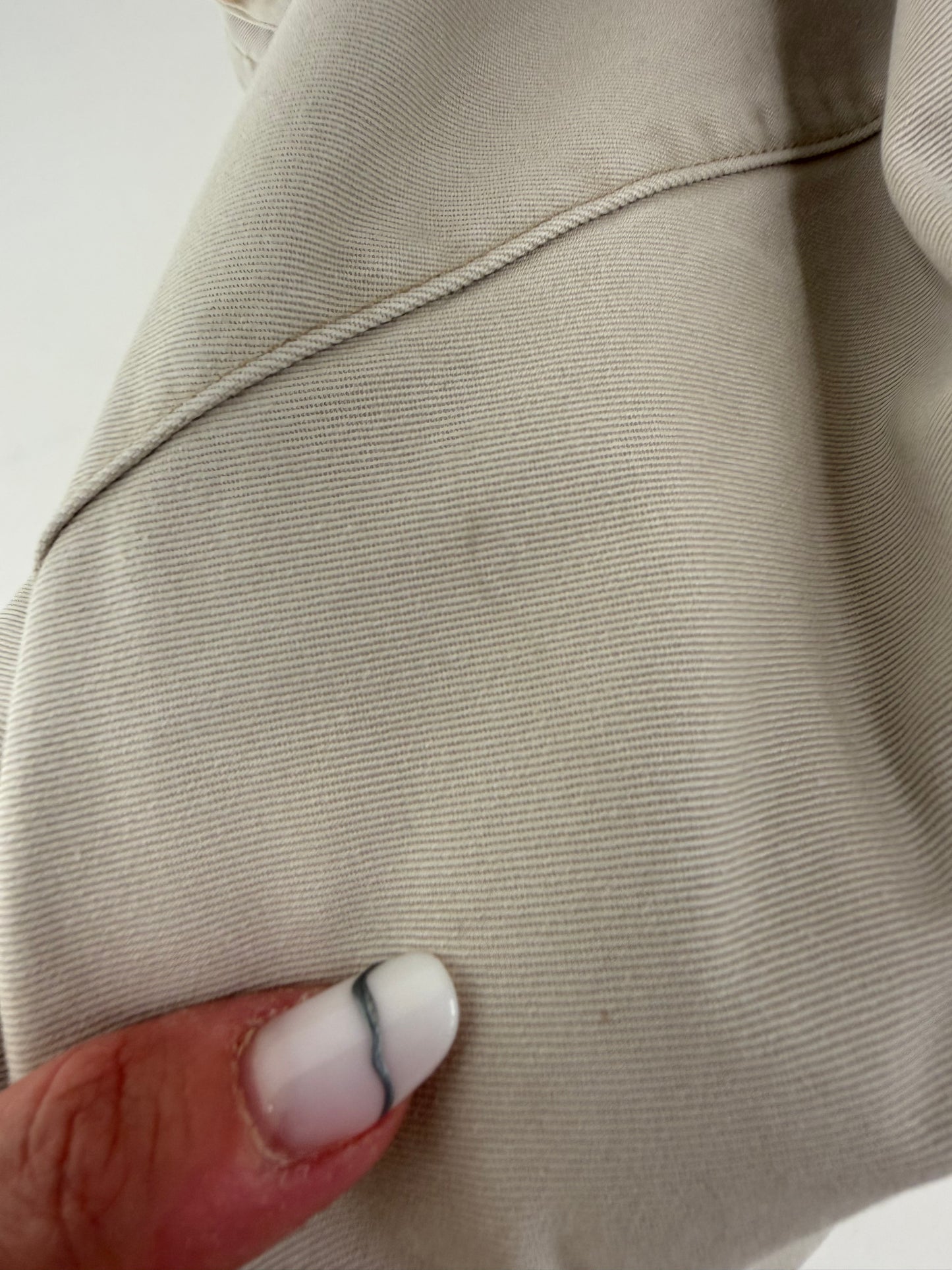 Trench Moschino vintage din jeans off white cu închidere dublă