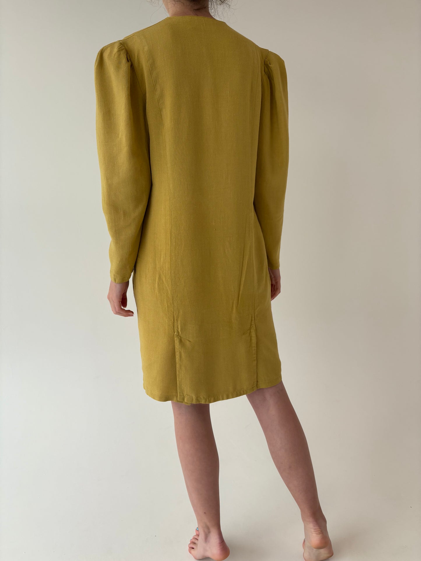 Rochie vintage luxury Biba din in excepțional cu ușor cambrata