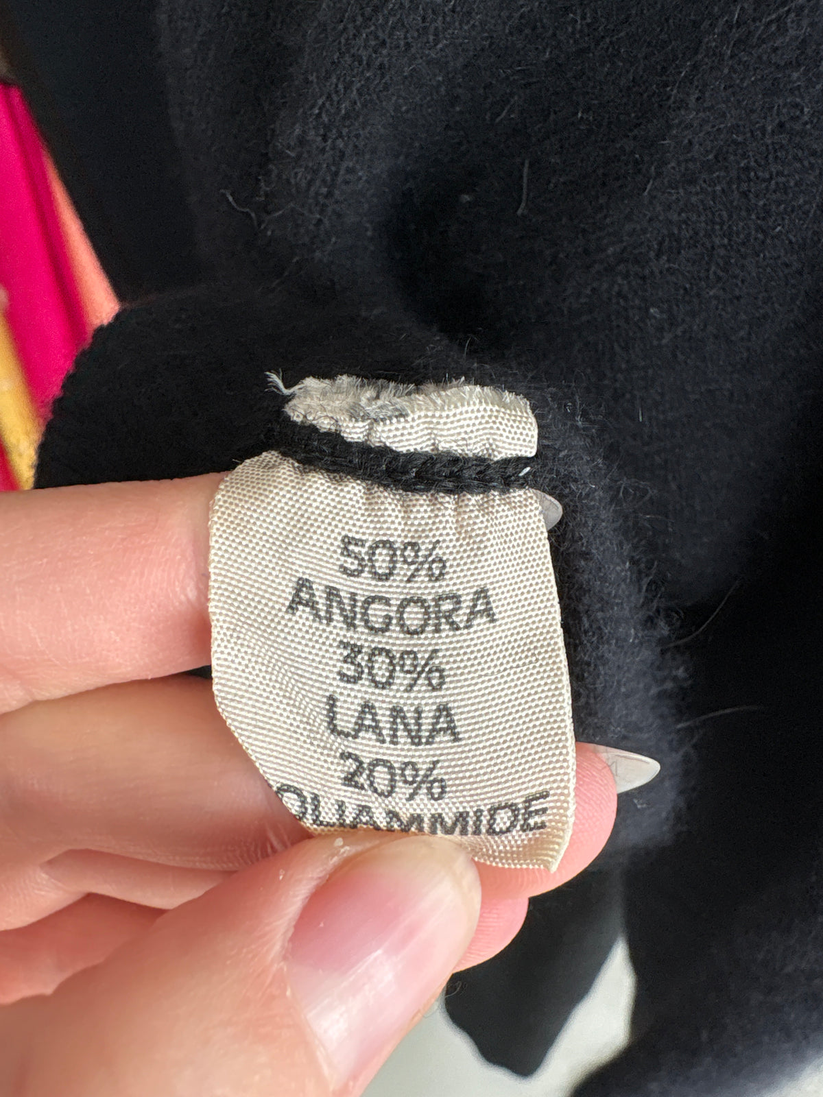 Cardigan vintage negru tip jachetă din lana extrafina și Angora cu manșete înalte