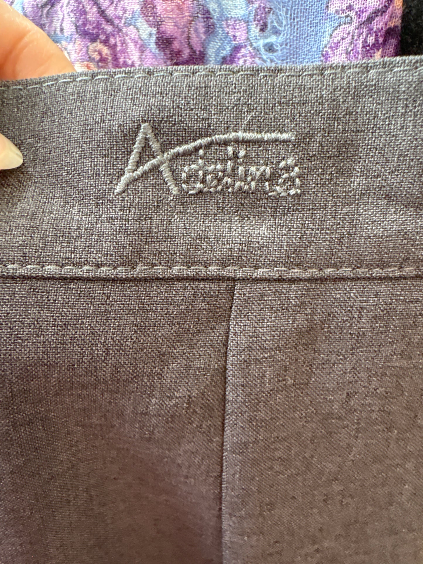 Pantaloni țigaretă cu talie ultra înaltă din stofă de lana extrafina strech