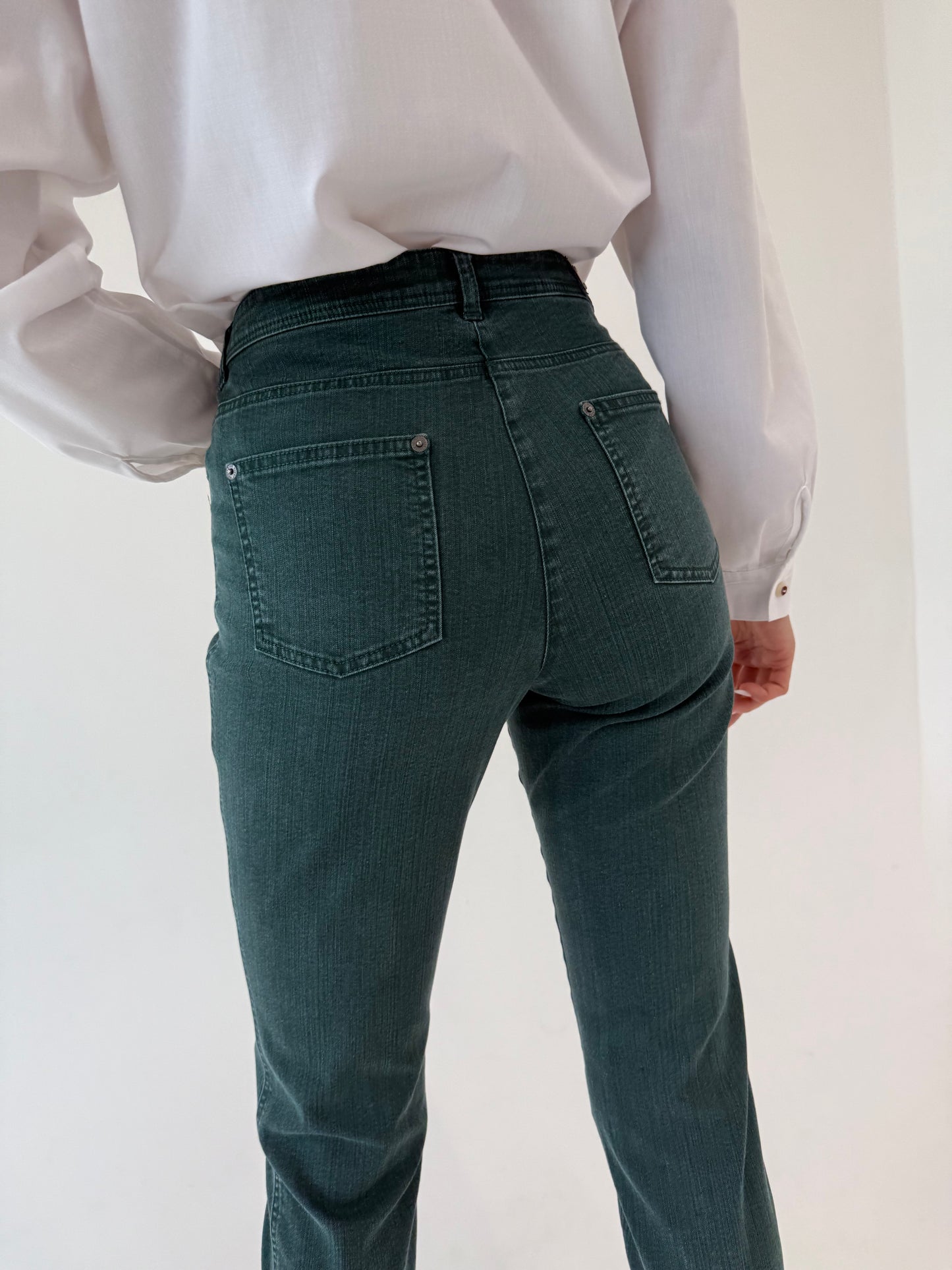 Jeans luxury Madeleine petite capri ultra confort modelatori forest green