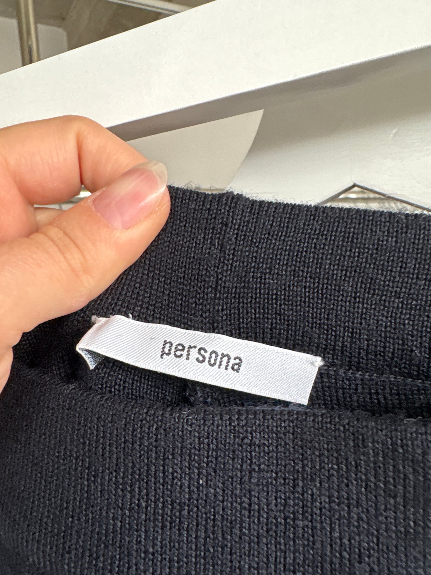 Pantaloni negri palazzo de brand luxury Marina Rinaldi din jerse de lana