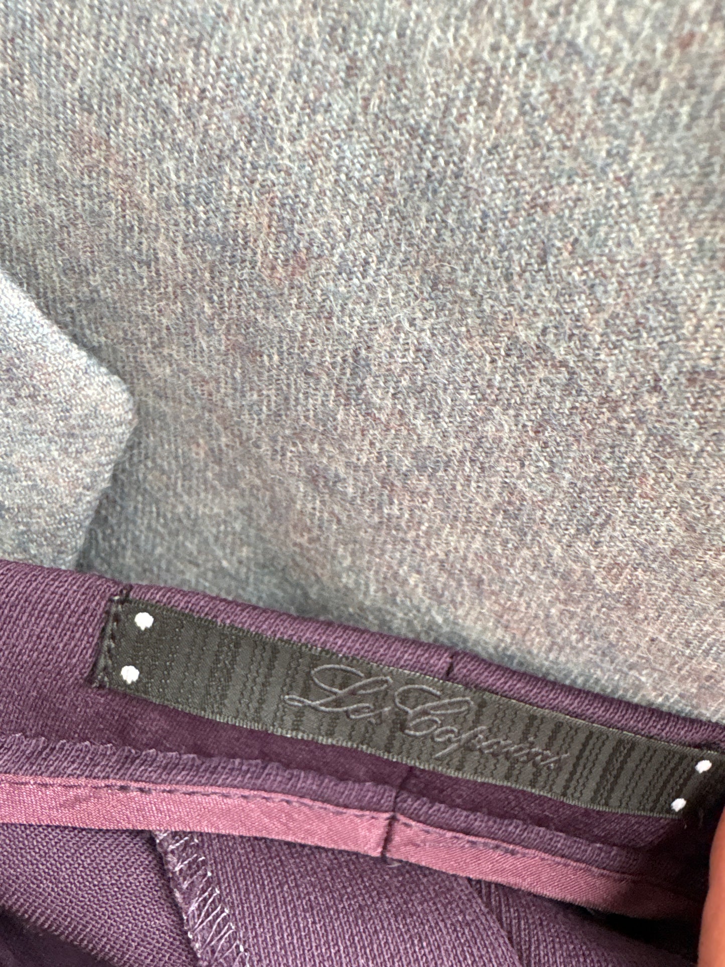 Pantaloni italienești eggplant din lana extrafina confort