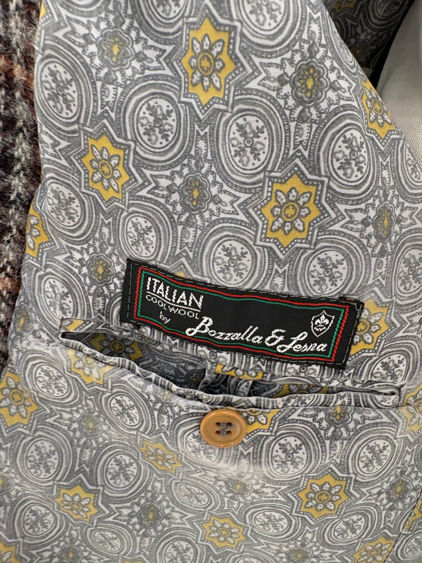 Sacou vintage în carouri din lana în croi lung oversized sau lejer