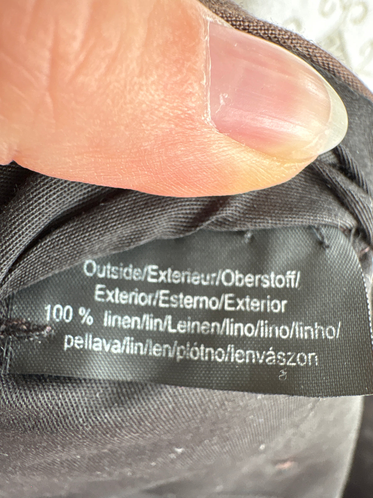 Pantaloni business din in chocolate brown în croi drept