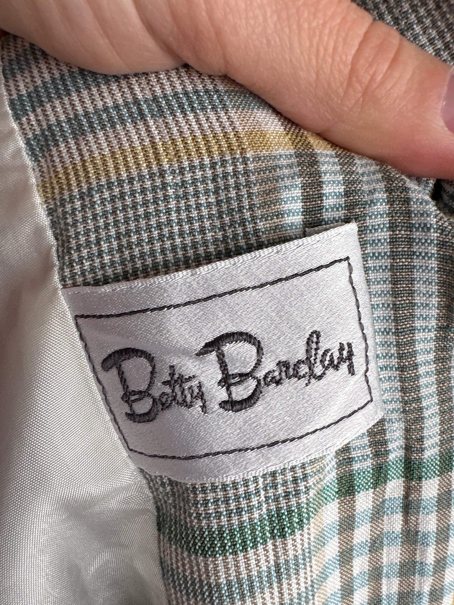 Sacou vintage în croi chic cu umeri bufanți și culori pudrate din pânză