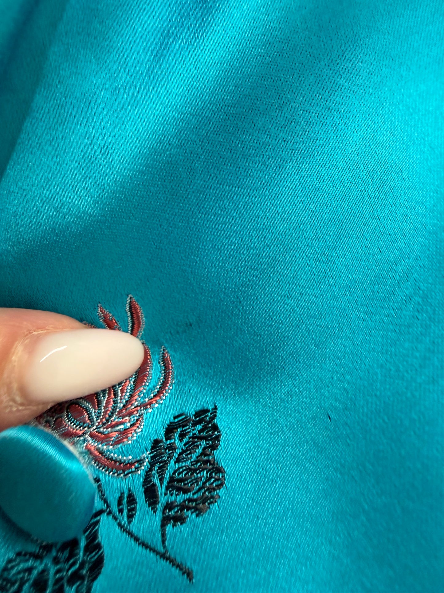 Jacheta excepțională cu influențe asiatice din jacquard de mătase naturală