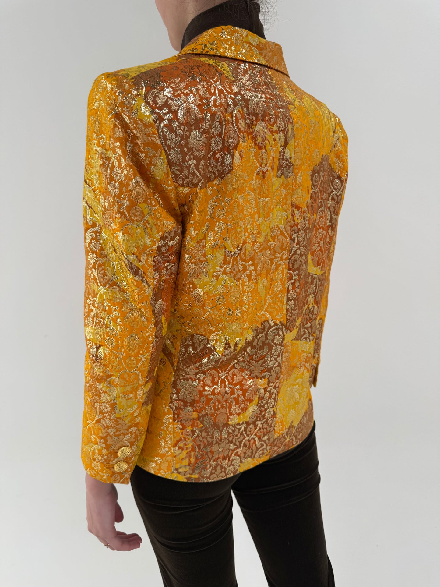 Sacou prețios italian din jacquard superb cu auriu