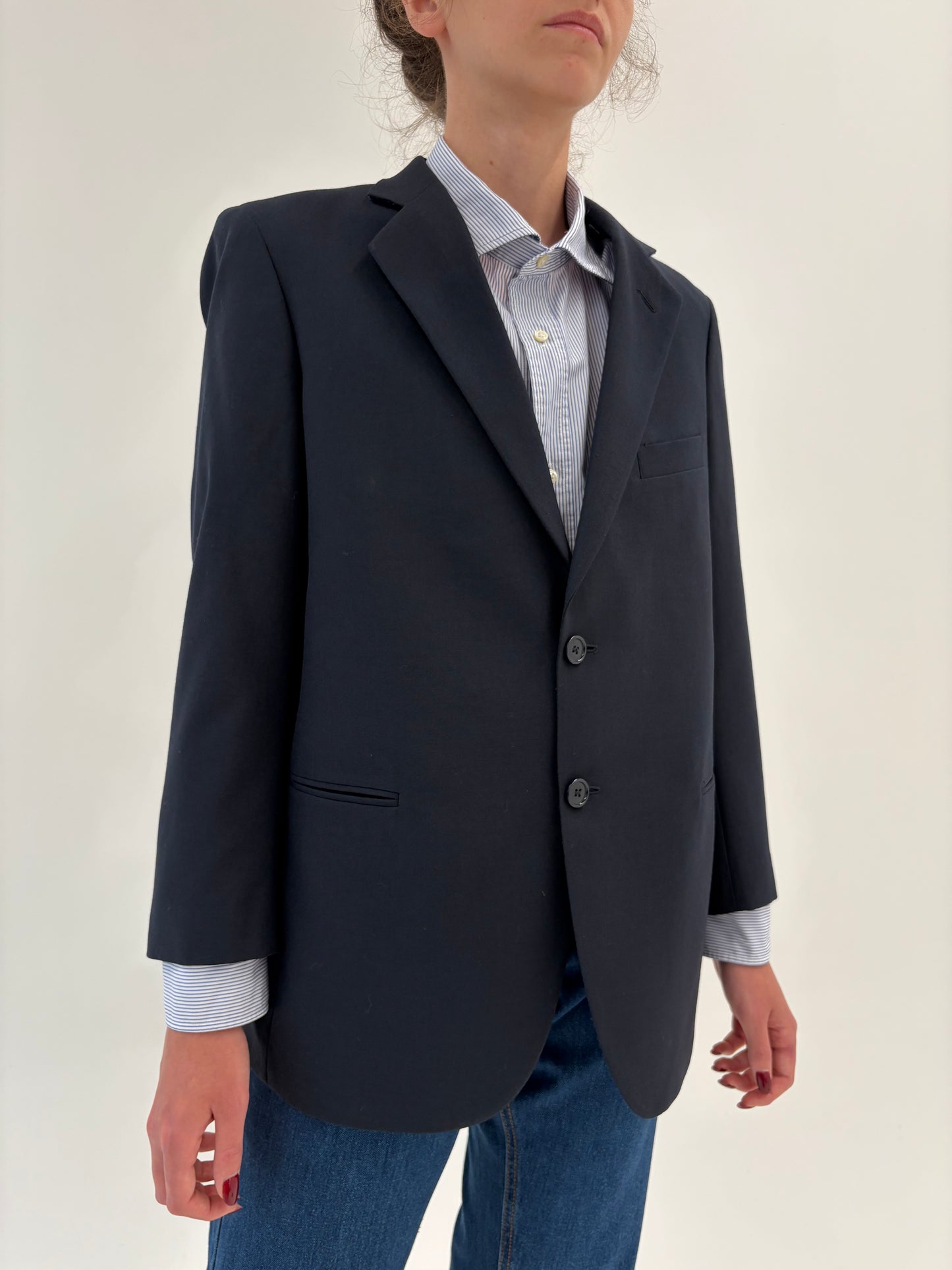 Sacou petite italian Navy blue din lana extrafina