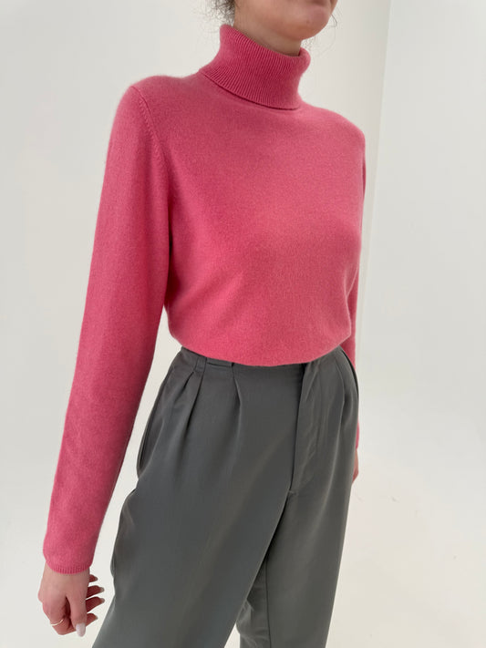 Maleta din cașmir rouge pink