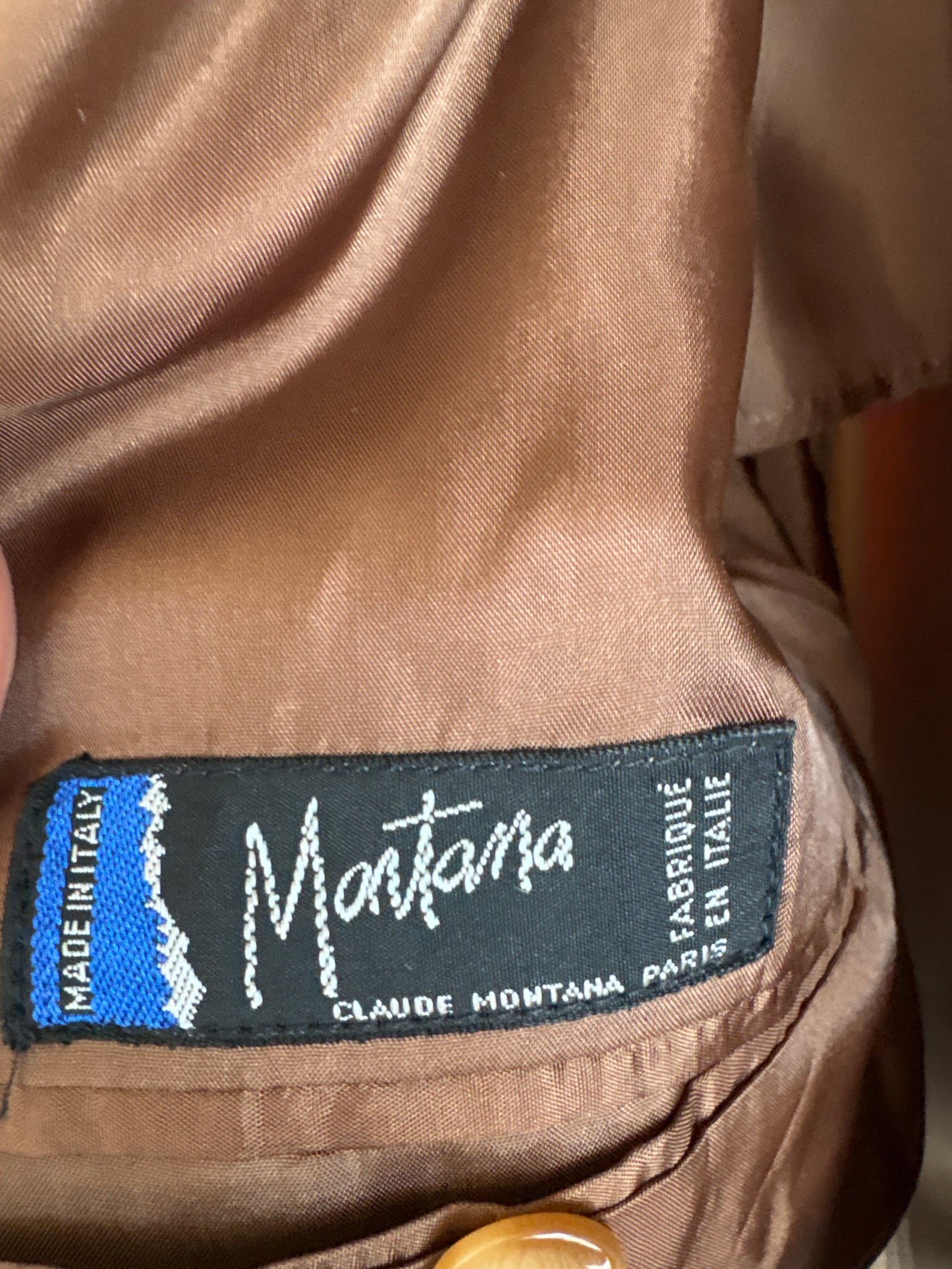 Costum de brand vintage luxury Claude Montana 70% mătase naturală