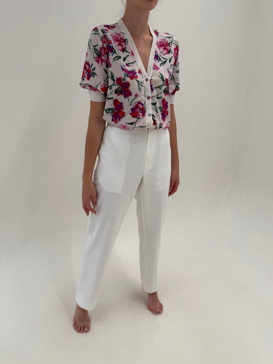Pantaloni Burberry vintage tall din bumbac excepțional în croi clasic
