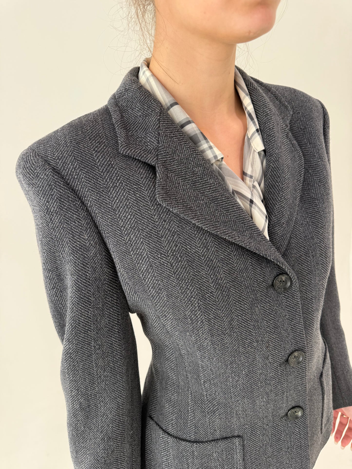 Deux piece business clasic Marella by Max Mara cu sacou cambrat și fustă conică