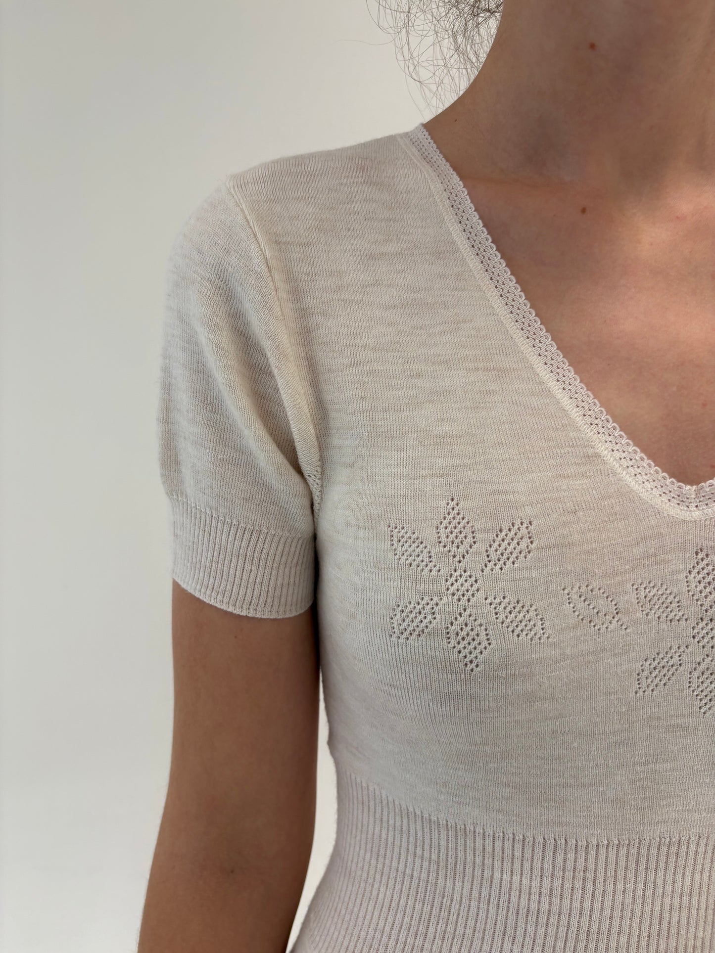 Top cambrat italian din mix de lana extrafina irestringibila