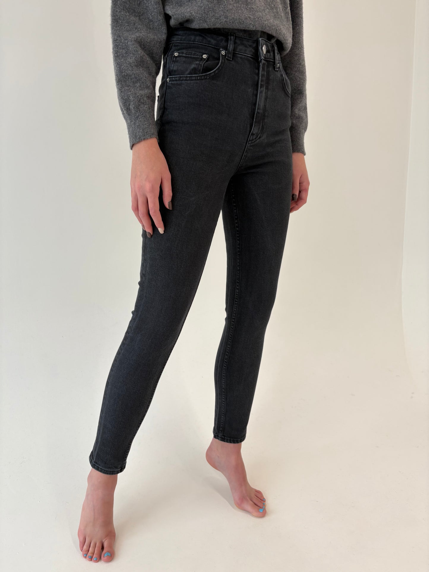 Jeans modelatori confort cu talie înaltă